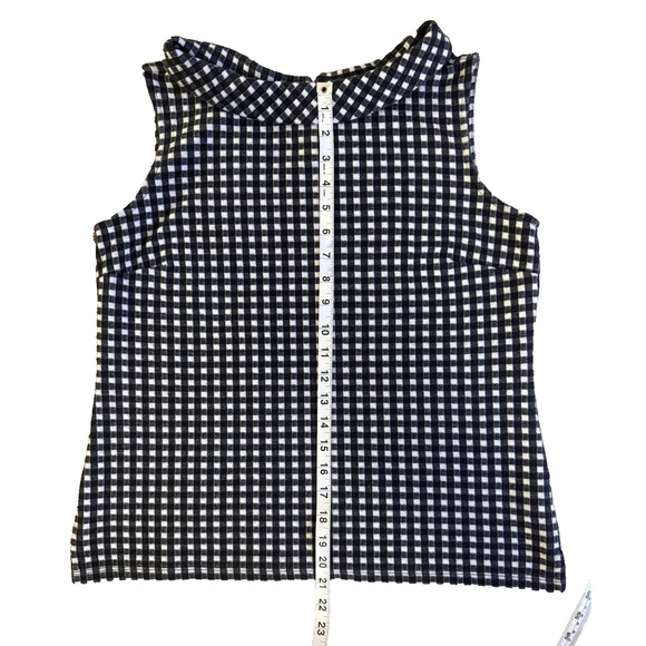 Talbots Sleeveless Top Sabrina Shell Black White Gingham Size Medium - Picture 7 of 9